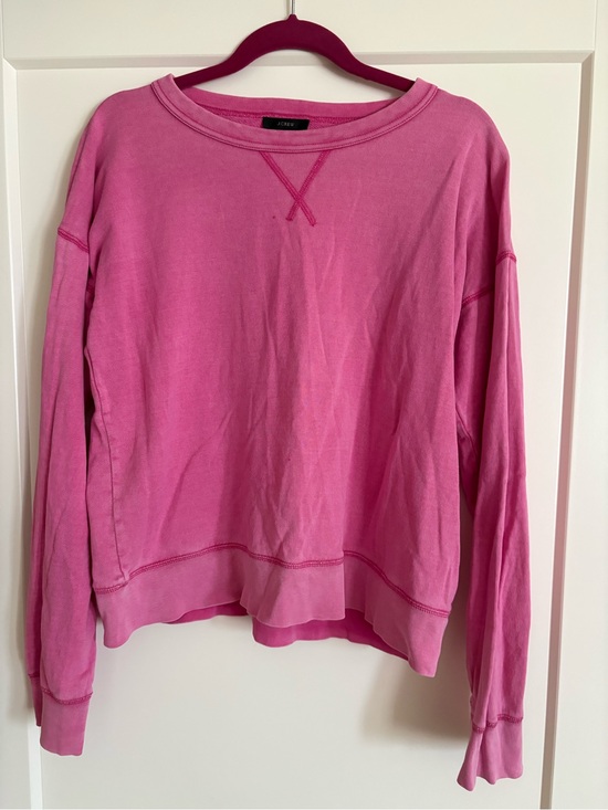 J. Crew Tops - J. Crew Vibrant Pink Washed Crewneck Sweatshirt